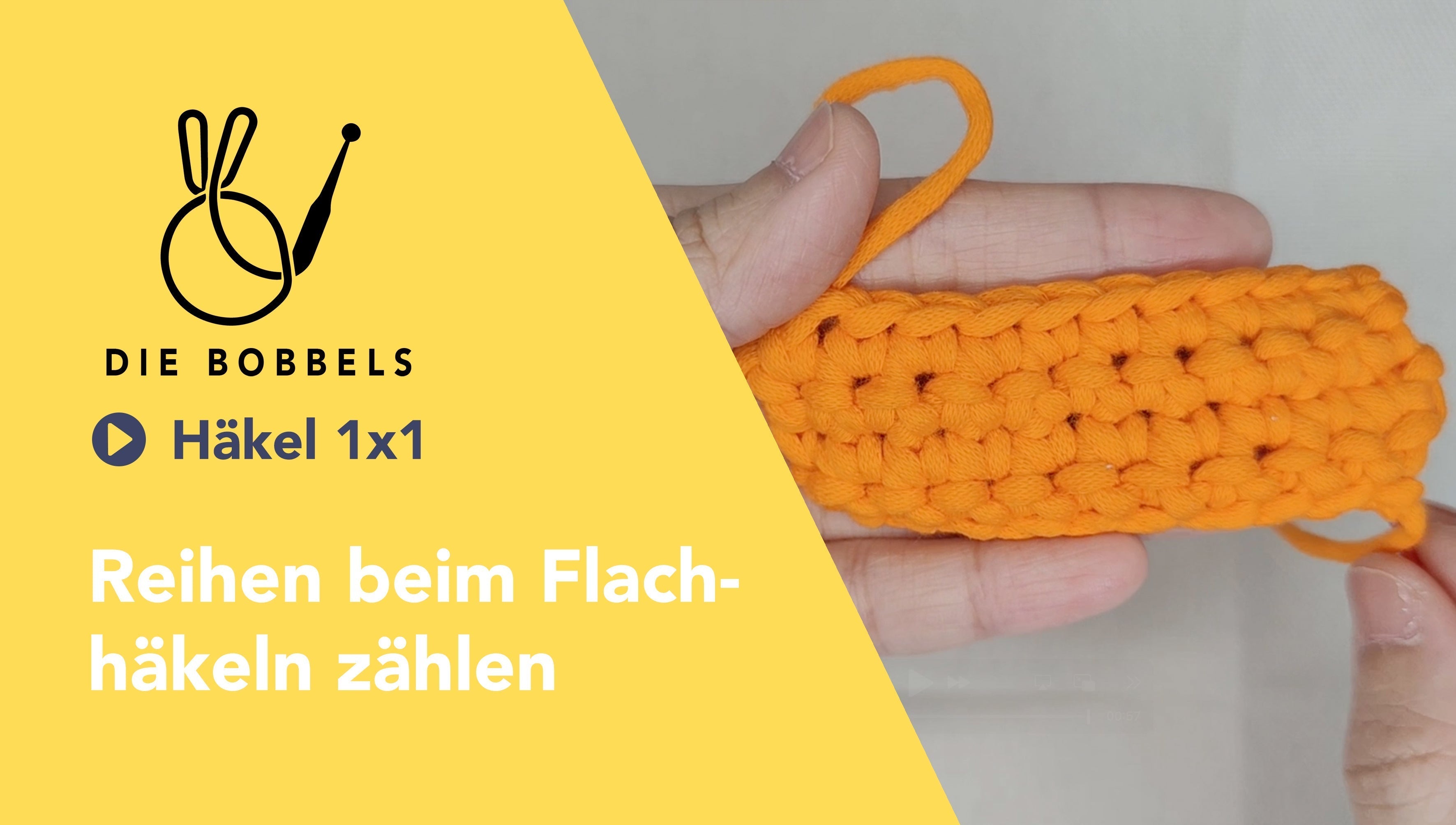 Reihen beim Flachhäkeln zählen