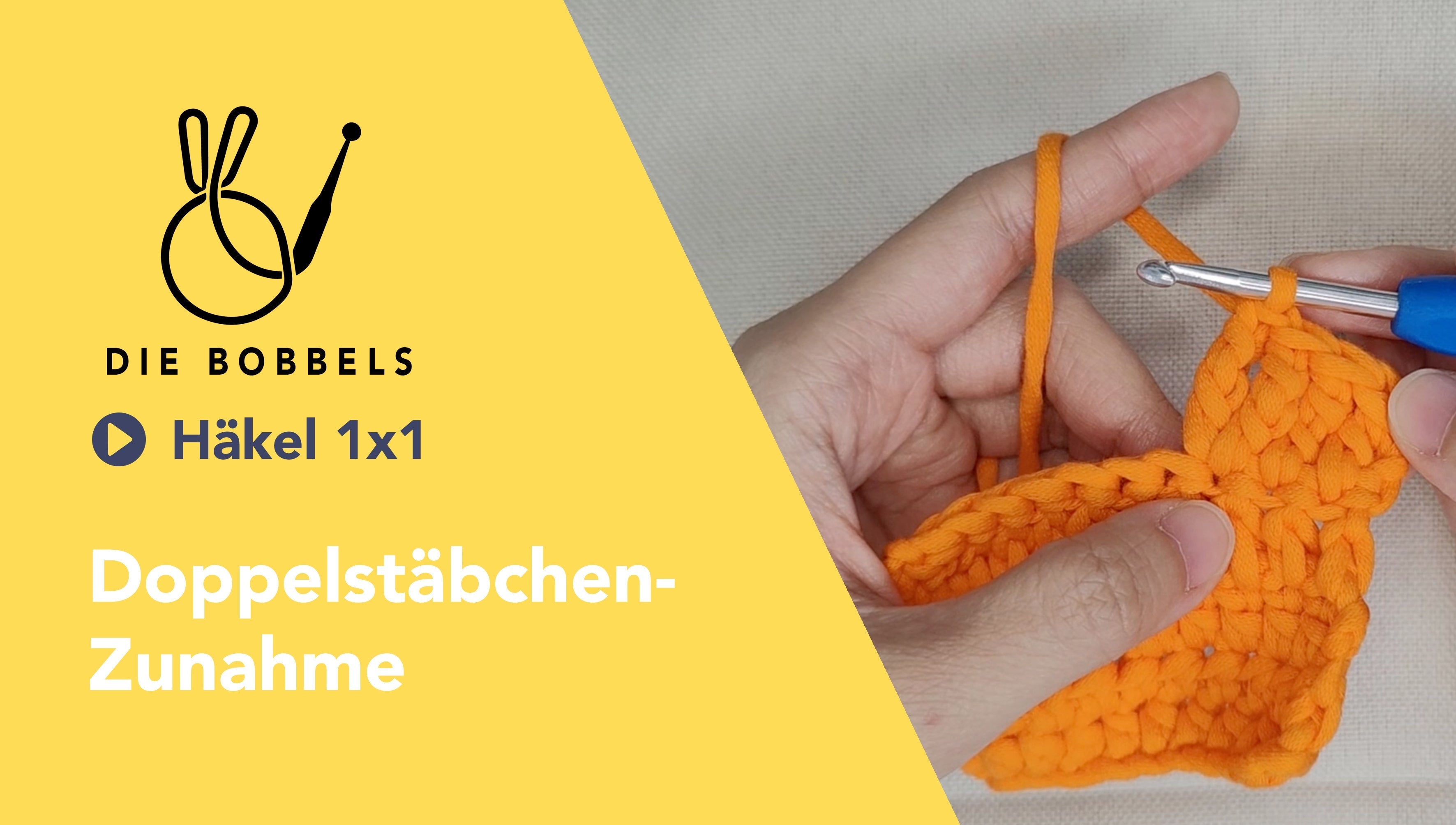 Doppelstäbchen häkeln - Zunahme