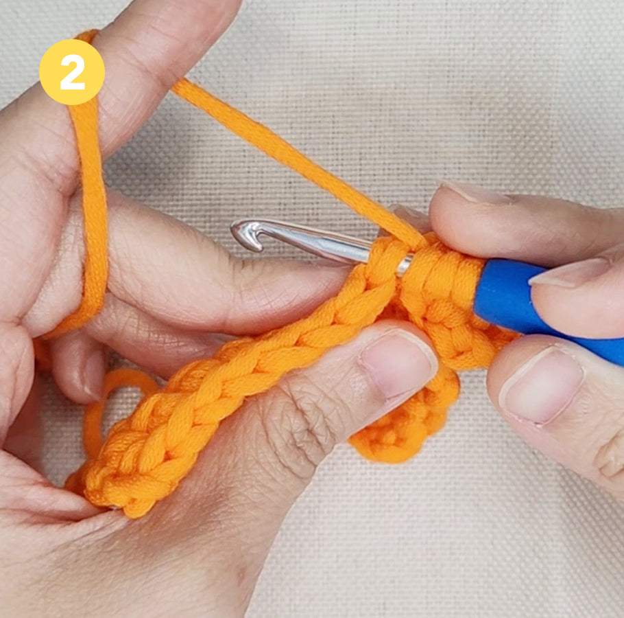 In die Masche einstechen