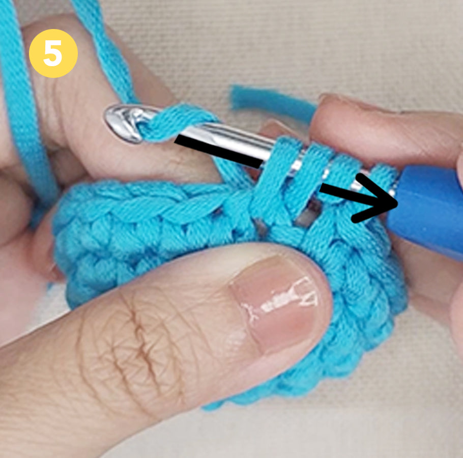 Erste beiden Schlaufen abmaschen