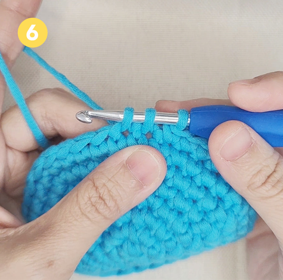 Drei Schlaufen auf der Nadel